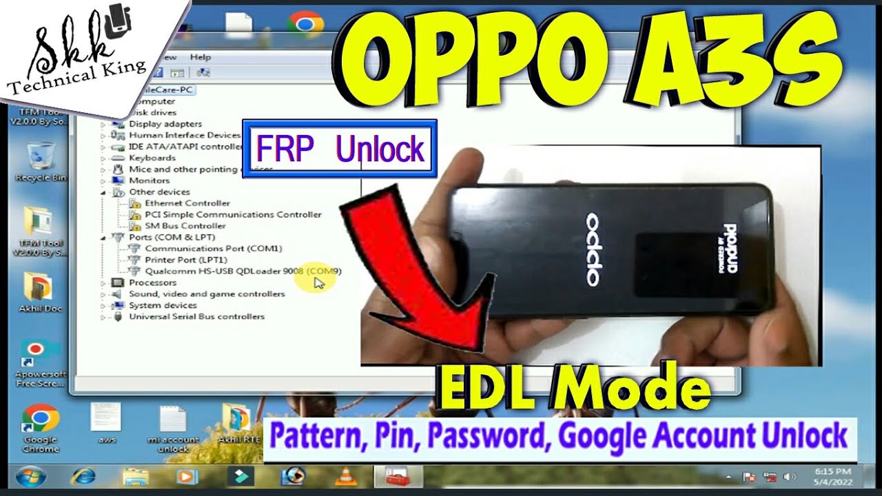 OPPO A3s || Oppo A3s Unlock || Oppo a3s connect for Unlock edl mode. #