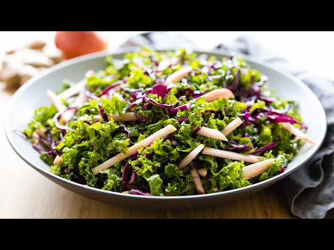 Simple Kale Salad With Ginger Honey Dressing