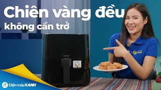 NỒI CHIÊN KHÔNG DẦU Lock&Lock chiên vàng đều, không cần lật trở