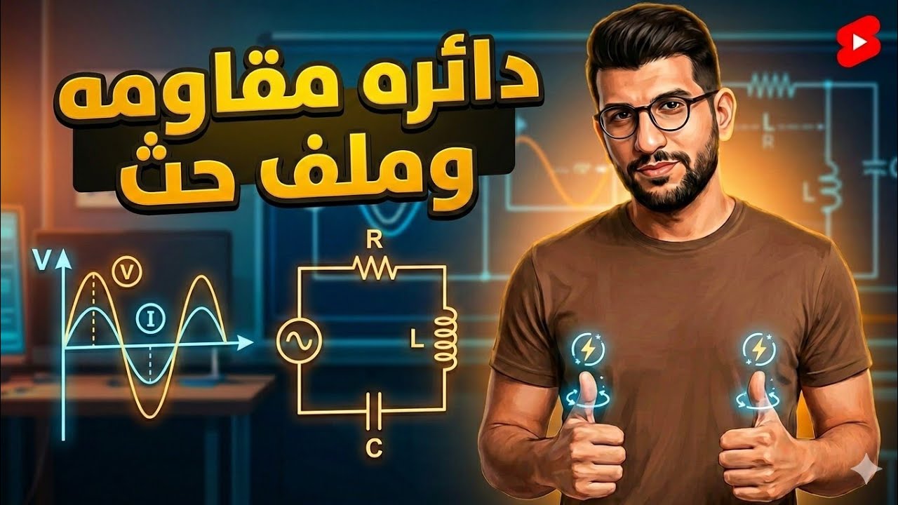 دائره مقاومه وملف حث |الفصل الرابع حل كتاب الامتحان فيزياء الرابع دفعه ٢٠٢٦ 