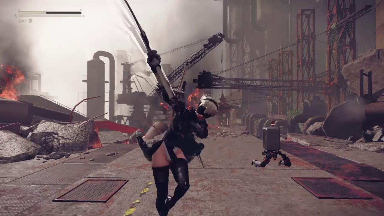 NieRAutomata attack motion 3 reference YouTube