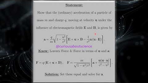 Problem 12.41 - Relativistic Mechanics, Dynamics: Introduction to Electrodynamics