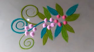 Very very easy quick latest rangoli design for everyday by Bucketful Creation