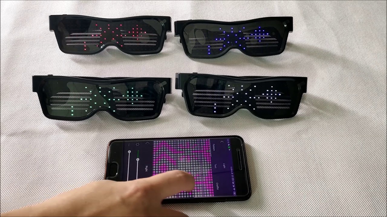App control LED glasses YouTube