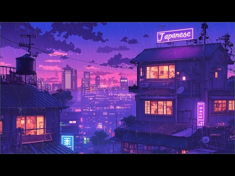 Tokyo Nights In 1990s Rainy Lofi Hip Hop For Sleep Focus Live Stream By The Japanese Town