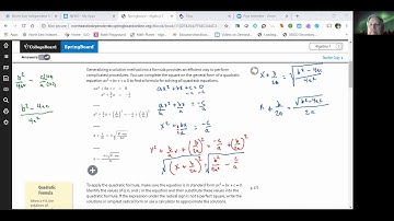 SpringBoard Algebra 1, Unit 5 Lesson 32-3 The Quadratic Formula