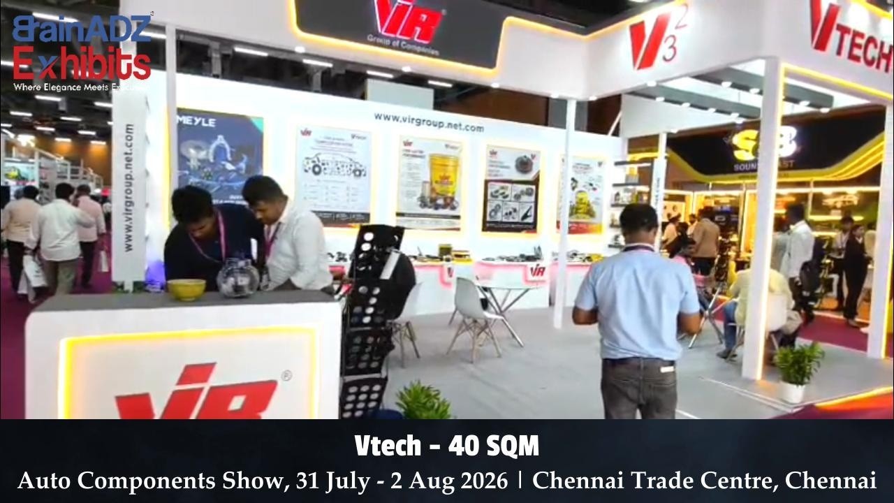 Vtech 40 SQM Stall | Auto Components Show 2026 – BrainADZ Exhibits