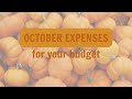 OCTOBER EXPENSES To Budget For (#shorts)