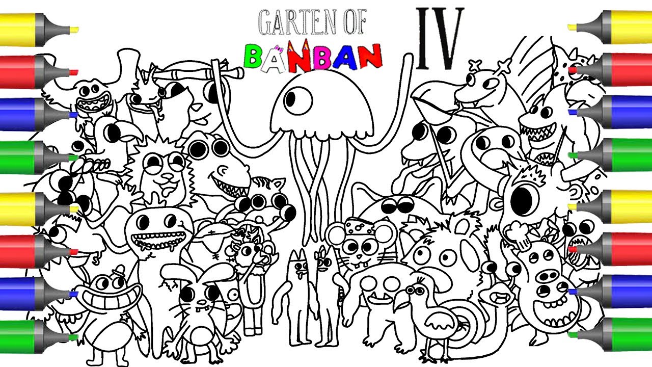 Garten of Banban 4 Coloring page / Coloring ALL NEW BOSSES + Ending Episode  / Cartoon - On & On NCS in 2023