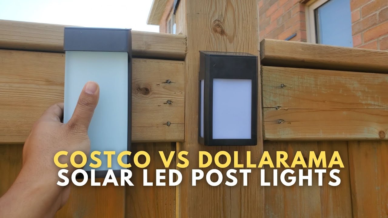 Costco vs Dollarama Solar LED Post Lights YouTube