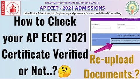 How to check AP ECET 2021 Certificates verified or Not.?🤔//Certificate Re-upload Option updated