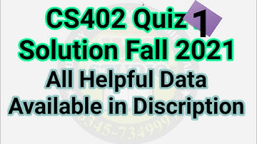 CS402 Quiz 1 Solution Fall 2021 ~ cs402 quiz 1 solution 2021