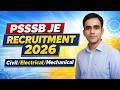 PSSSB JE recruitment 2026 Punjab SSSB JEn vacancy 2026 syllabus exam pattern