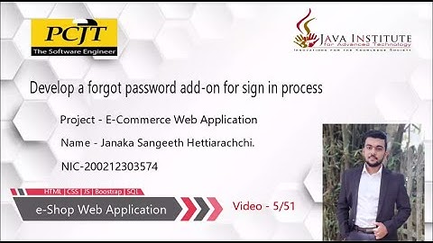Web Project Task 05 | 1st Year | Semester 01 | Java Institute |Janaka Sangeeth