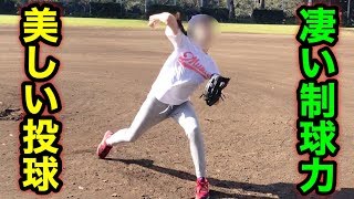 モデル系野球女子がムコウズに入団！投球フォームとコントロールが美しすぎる…