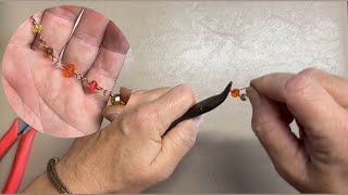 Uncut wide screen beaded wire chain link tutorial, how to make a chain from wire