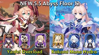 C6 Yanfei Overload &amp; C0 Kokomi Mono Hydro - Genshin Impact NEW 5.5b Spiral Abyss Full Clear