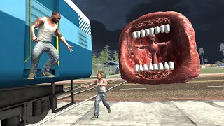Franklin Fight Train Eater Monster in Indian Bike Driving 3D screenshot 4