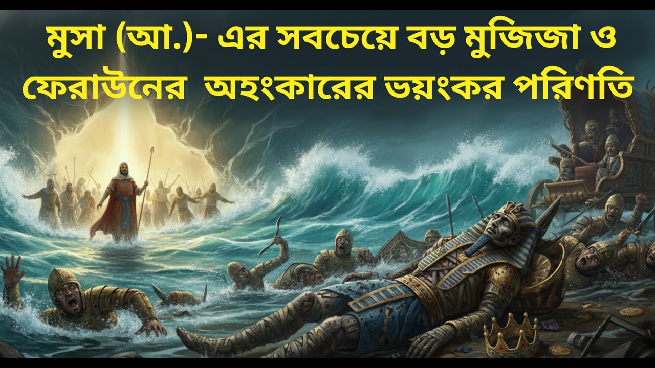 ফেরাউনের শেষ পরিণতি | মুসা (আ.) ও ফেরাউনের কাহিনী | সমুদ্র দ্বিখণ্ডনের অলৌকিক গল্প