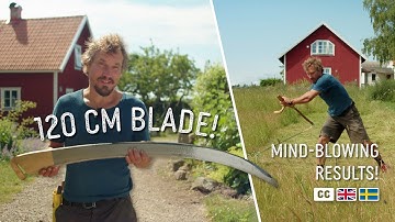 Trying a HUGE Scythe Blade | MIND-BLOWING RESULTS! Hartstahl 120 cm Competition Size Blade