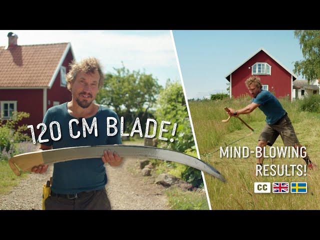 Trying a HUGE Scythe Blade | MIND-BLOWING RESULTS! Hartstahl 120 cm Competition Size Blade class=