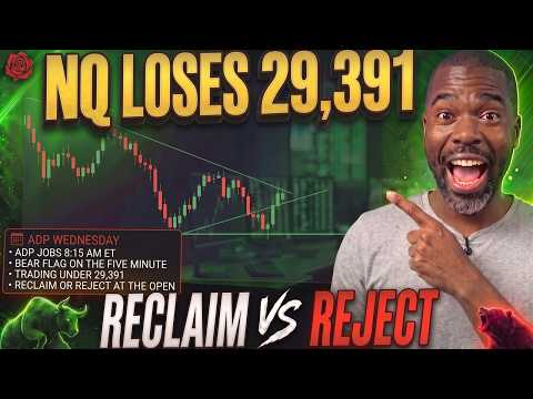 Nasdaq 100 Analysis Today - Bear Flag Under 29,391 Into ADP | NQ Premarket Prep