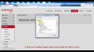 How to take Config backup CP Plus Red Series