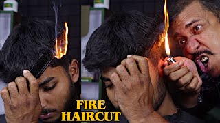 Fire Haircut by Asim Barber | Amazing Indian Hair Style | Firecut ASMR screenshot 4