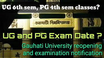 Gauhati University Reopening and examination notification  GU Classes and exam notice for UG and PG