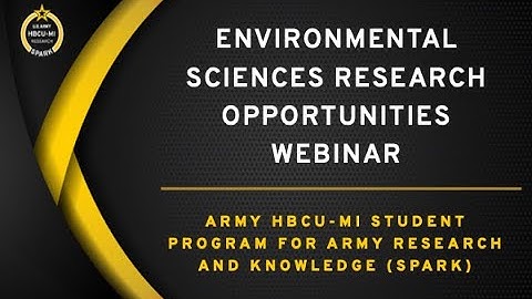 Army HBCU-MI - Environmental Sciences Research Opportunities Webinar - 30 OCT 24