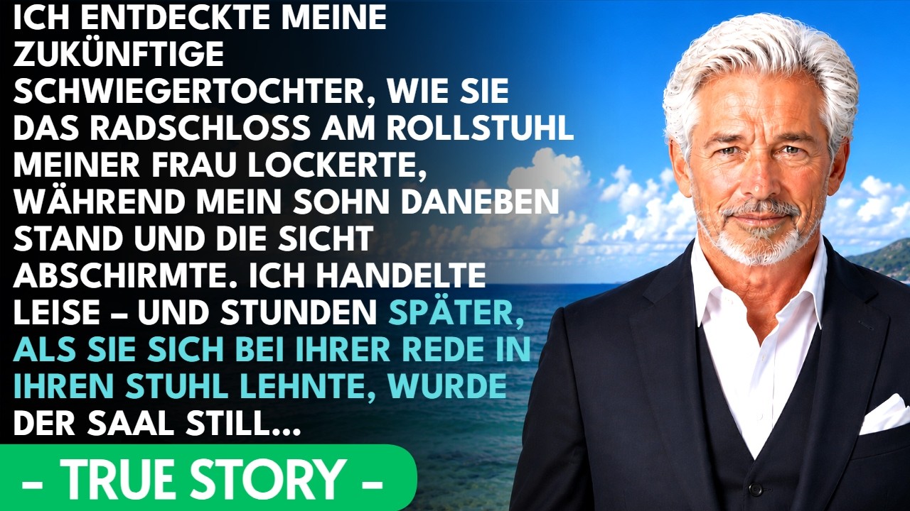 Ich sah meine zukünftige Schwiegertochter mit einem Schraubenzieher am Rollstuhl meiner Frau knien, während mein Sohn ihr den Rücken freihielt. „Es hält, bis wirklich Gewicht drauf kommt",...