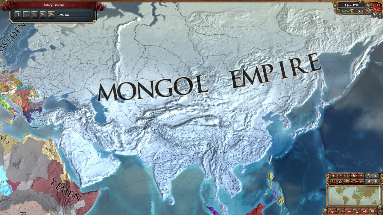 [EU4] The Mongol Empire Timelapse 1.30 YouTube