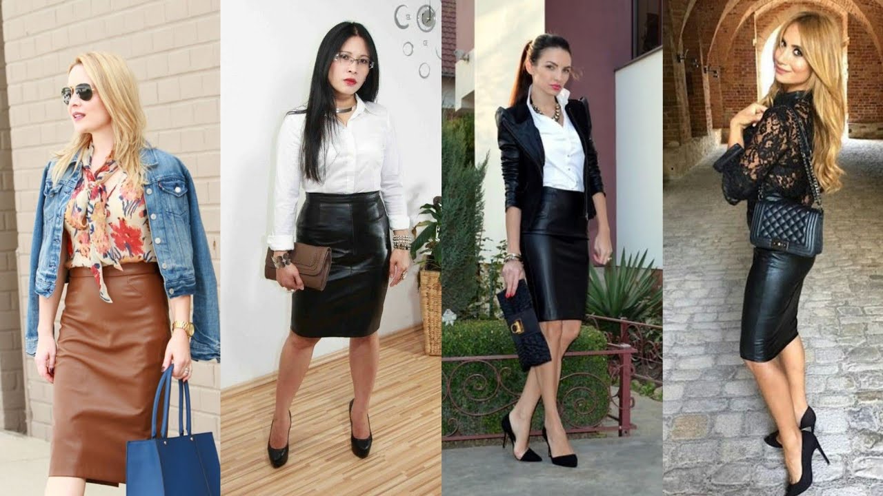 the most elegant and demanding office wear leather skirts designs ideas