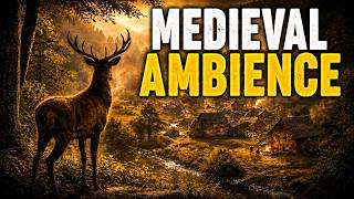 Deer Watching Over Ancient Forest Village | 1 Hour Medieval Relaxation Ambience screenshot 5