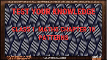 CLASS 1  MATHS CHAPTER 10 PATTERNS