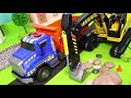 çöp kamyonu , Arabalar çizgi film, Ekskavatör ve Yeni - Itfaiyeci oyuncak - Excavator Toys