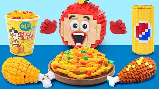 Lego Mukbang Only Yellow Fast Food Challenge | Stop Motion & LEGO Food ASMR