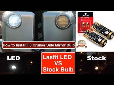 FJ Cruiser 부품 번호 168194 전구 크기 일명 168/194에 Lasfit LED 사이드 미러 전구를 설치하는 방법