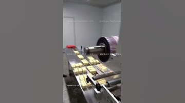 Automatic cake tray box plastic box horizontal type bagging packaging machine testing video