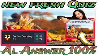 2- Minutes Thanksgiving Quiz Answers 100% score | Quizfacts