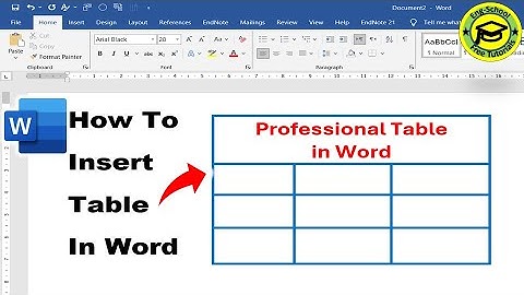 How to Insert Table In Microsoft Word