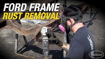 How to Remove Rust on an 80 YEAR OLD Ford Frame! Contour SCT, Needle Scaler & More! Eastwood
