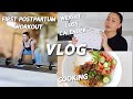 VLOG: First Postpartum Workout, Weight Loss Calendar, Cooking &amp; more!
