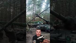 Oekraïners gebruiken een BOOM om de mondingsrem van een AS-90 te verwijderen #militair #leger #so...