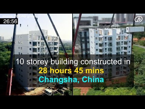 10 storey building constructed in 28 hours and 45 mins - China