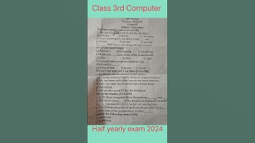 Class 3rd Computer | Half yearly exam 24 | #exam #halfyearlyquestion #computer #shorts #edu