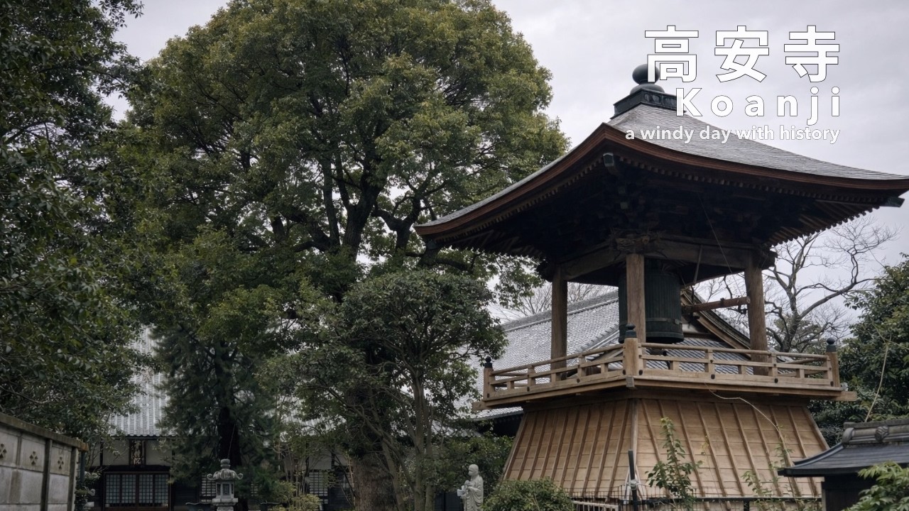 Windy Temple Walk | Koanji Temple, Fuchu, Tokyo | 高安寺 (4K)