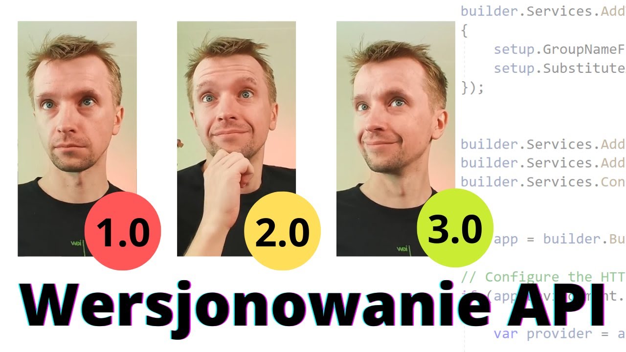 minaturka filmiku na Youtube : ASP.NET Core Rest API Wersjonowanie Versioning z Swagger
