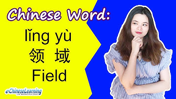 Beginner Mandarin Chinese Vocabulary Word "领域 field" with eChineseLearning