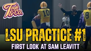 LSU FOOTBALL FALL CAMP PRACTICE #1 | First Look at QB Sam Leavitt